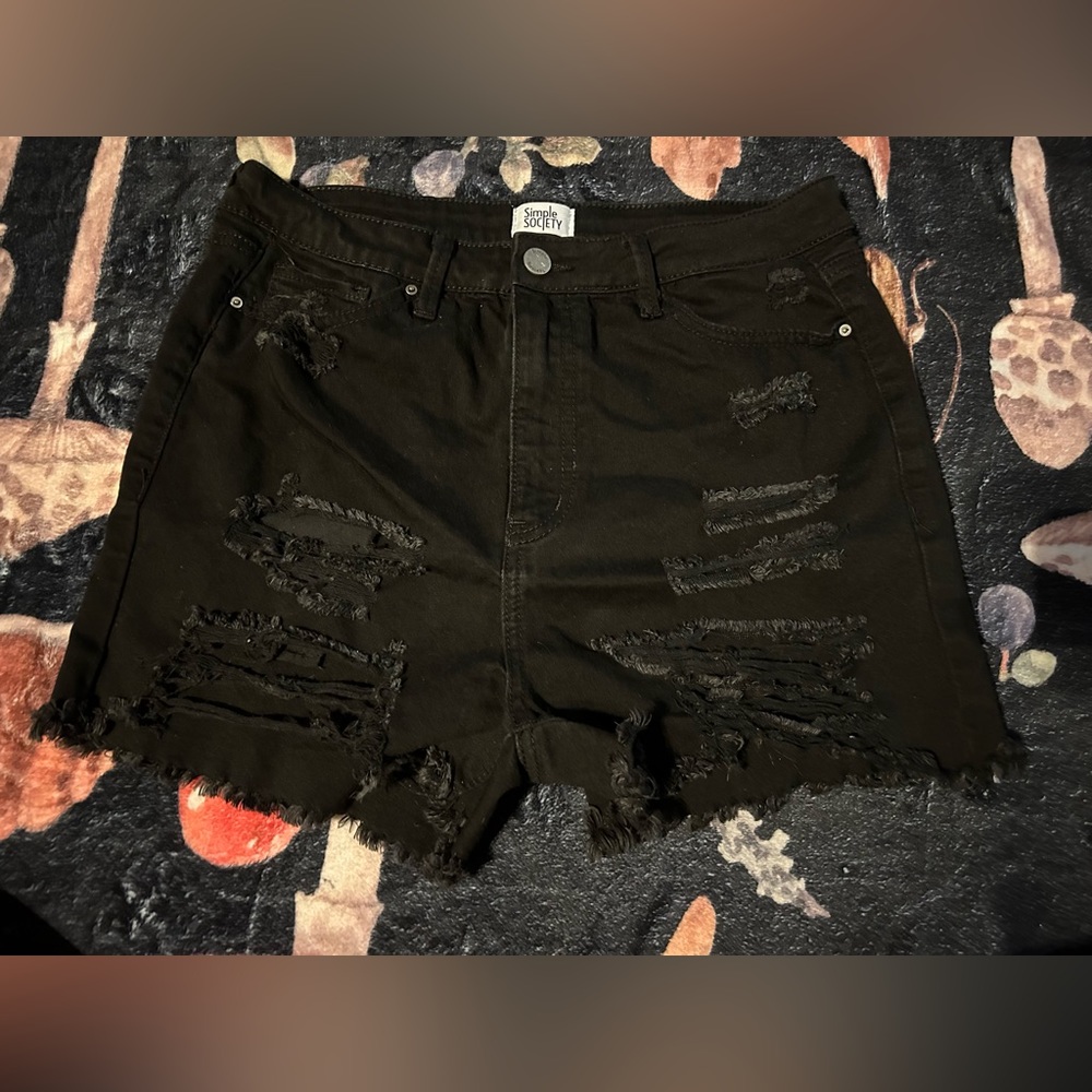 Black high waisted  jean shorts